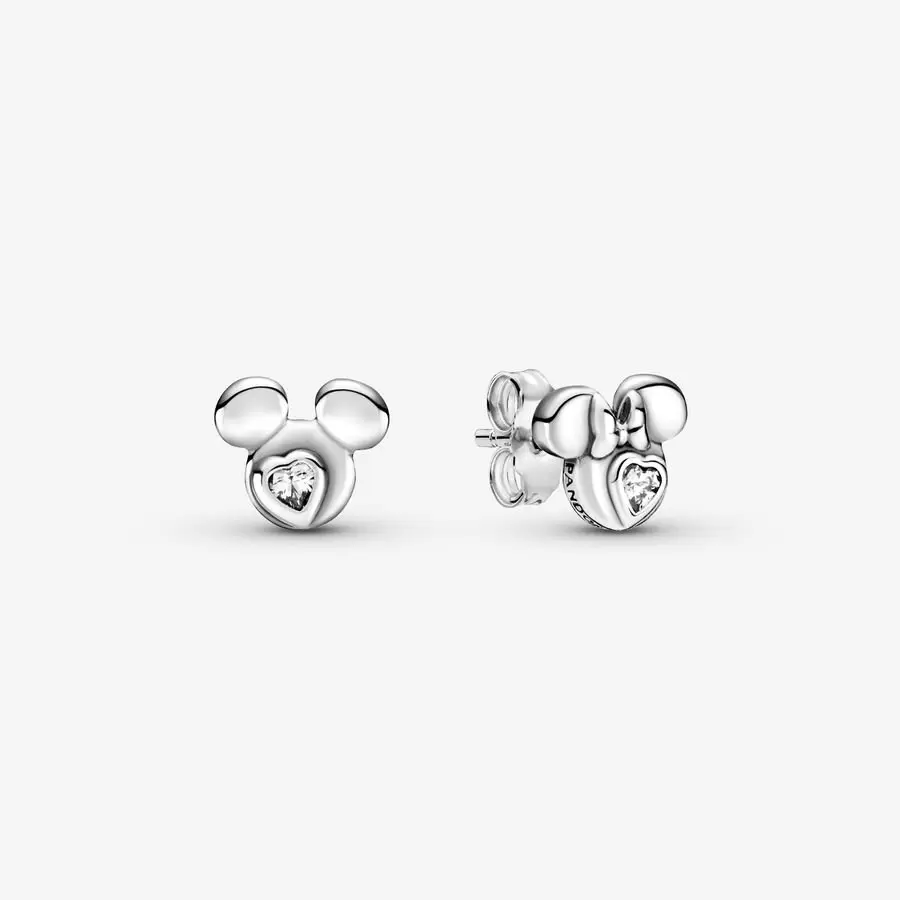 Pendientes de botón Siluetas de Mickey y Minnie Mouse de Disney